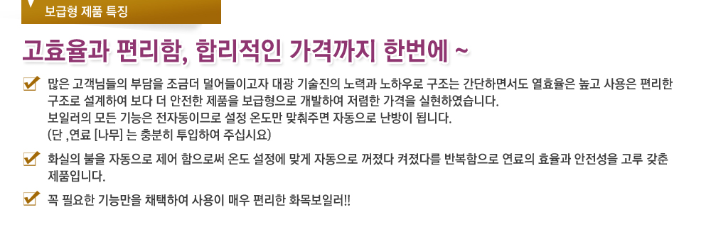 보급형 제품특징